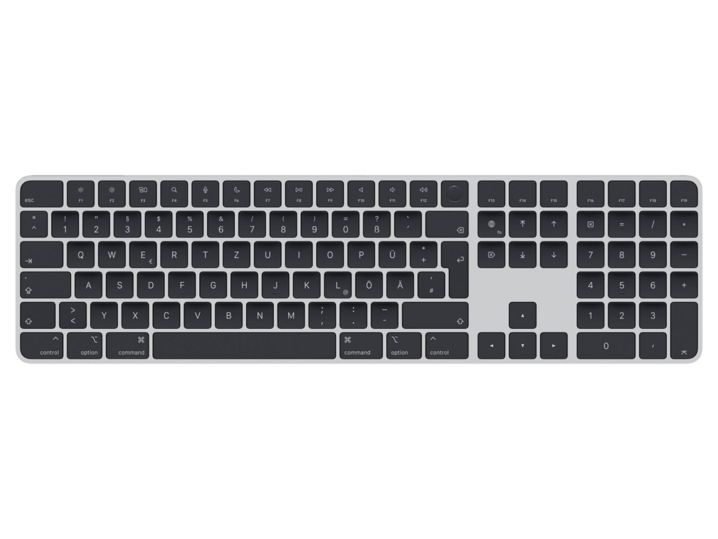 Magic Keyboard mit Touch ID und Ziffern­block für Mac Modelle mit Apple Chip – Deutsch – Schwarze Tasten